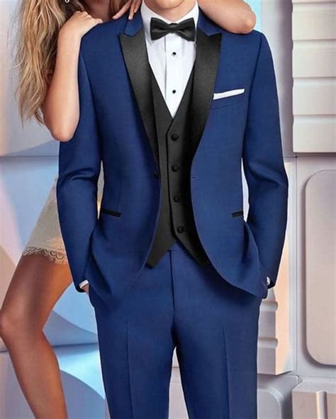 blue prom tux
